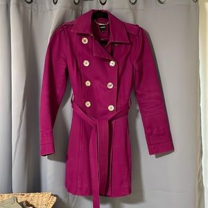 Deep purple spring button coat from Express